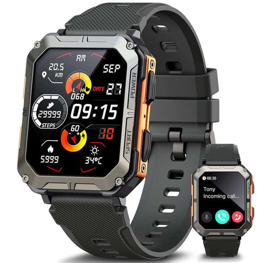 Sport smart watch with Bluetooth calling functionality, ideal for outdoor activities