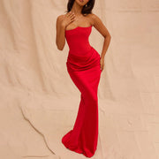 Slim Tube Top Long Dress Sexy Fashion Bandeau Backless Party Evening Dresses For Women Clothing - Believe Grace 
